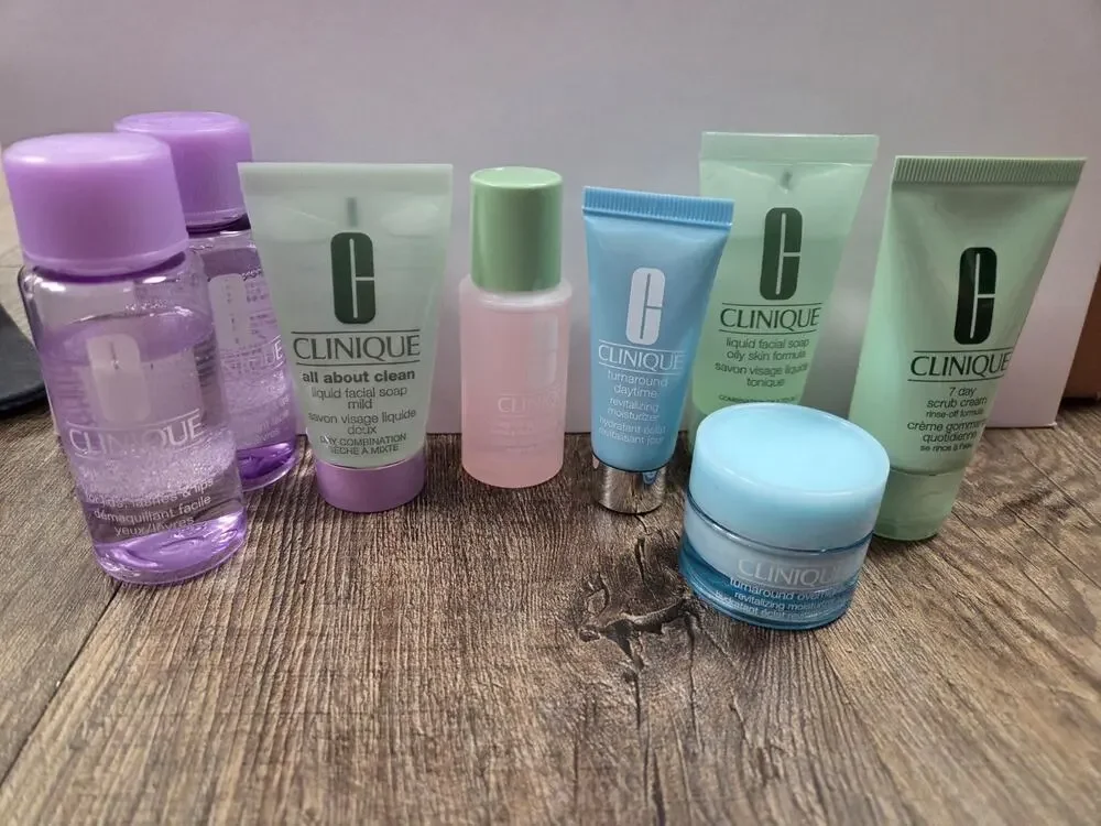 Clinique Travel Minis Samples Lot of 9 - Facial Cleanser Lotion Cream Overnight